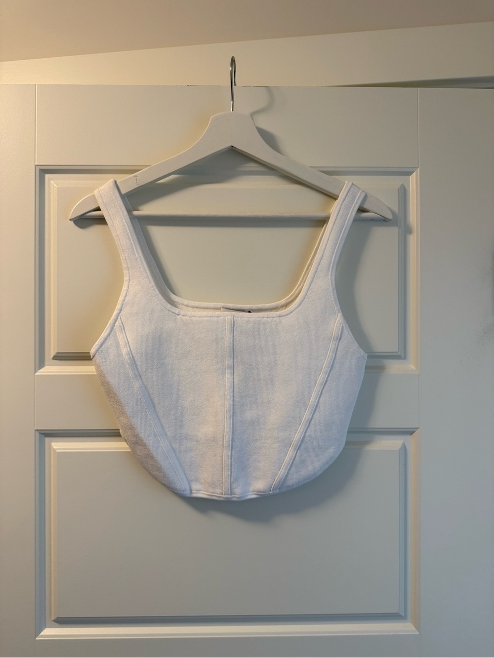 Babaton Sculpt Knit Bustier Top (white / L)